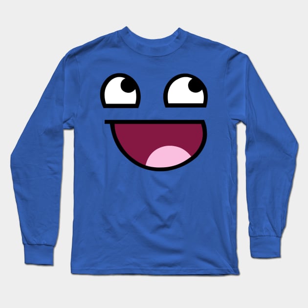 Smiley Happy Face Blue Long Sleeve T-Shirt by longford